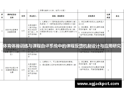 体育体操训练与课程自评系统中的课程反馈机制设计与应用研究